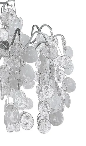 Люстра потолочная TENERIFE PL8 SILVER Crystal Lux прозрачная белая на 8 ламп, основание серебряное в стиле арт-деко  фото 2
